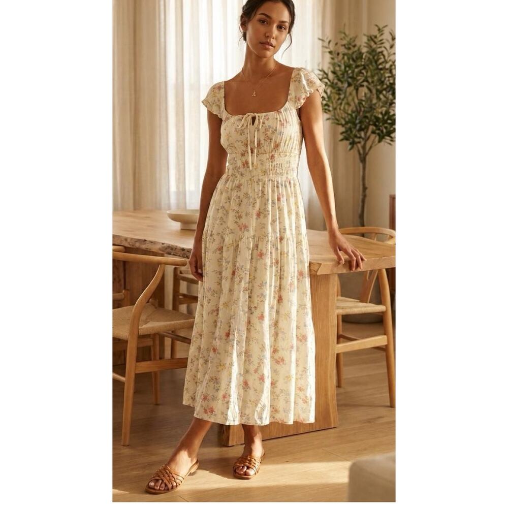 As U Wish Floral Midi Dress NWT Small Cottagecore Sundress